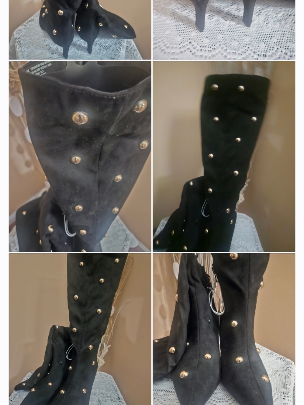💞❤️Womens A New Day Black Studded Knee-High Boots - Wide Calf - Size 9.5💝❣️ - Picture 4 of 6